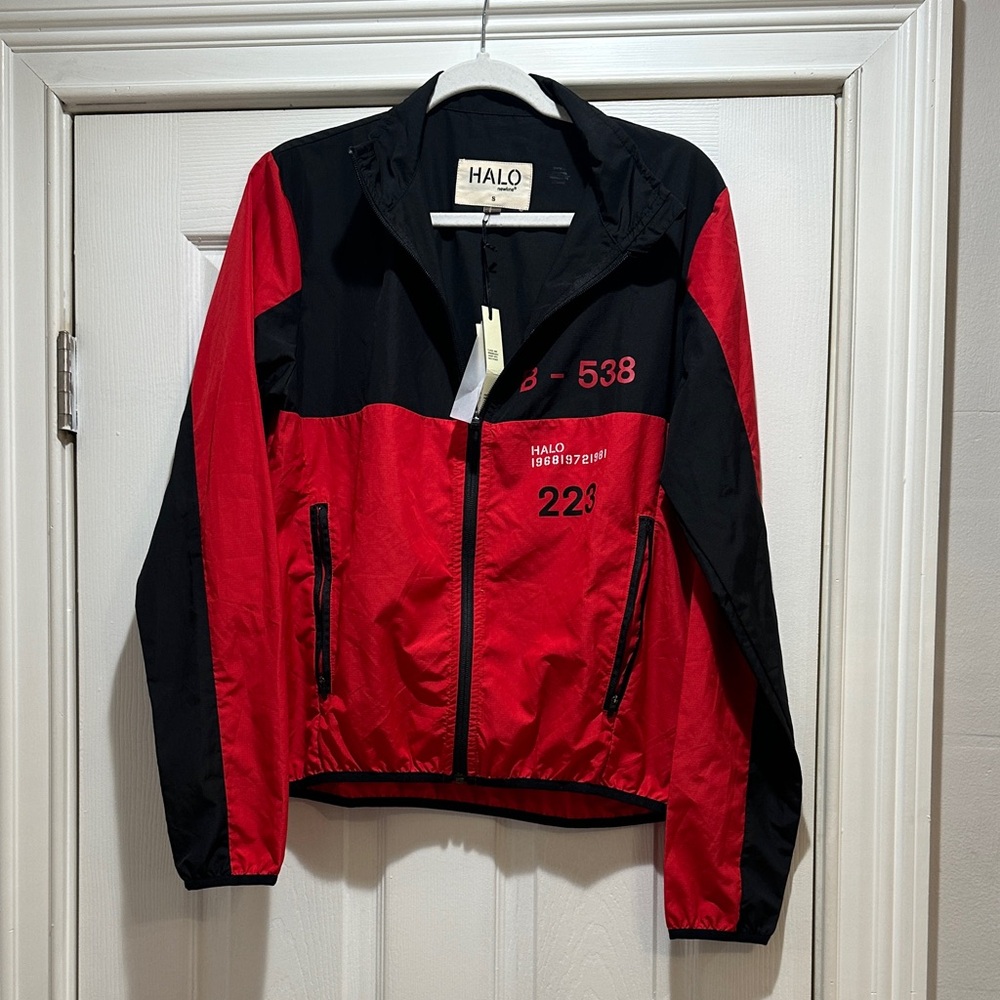 HALO Red and Black Athletic Zip-Up Jacket